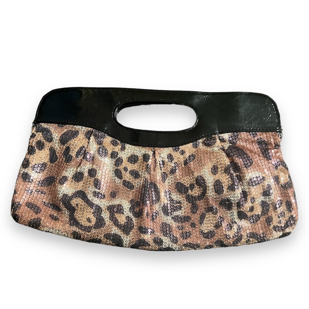 Sequin Leopard Print Party Evening Clutch Purse Handbag